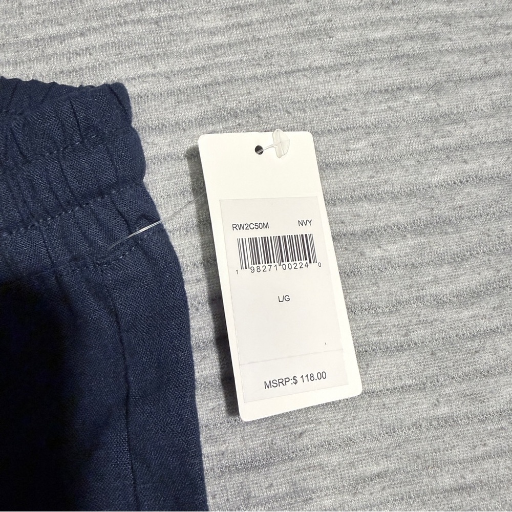 Splendid Navy Blue High Waist Women's Linen Blend Pull On Shorts NWT Size Large - Picture 2 of 5